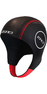 2021 Zone3 4mm Neoprene Swim Cap NA18UNSC108 - Black / Red