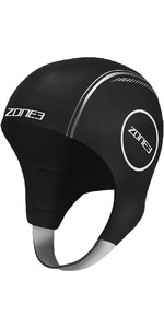2021 Zone3 Neoprene Swimming Cap NA18UNSC1 - Black / Reflective Silver