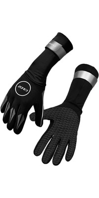 2023 Zone3 2mm Neoprene Swim Gloves NA18UNSG1 - Black / Reflective Silver