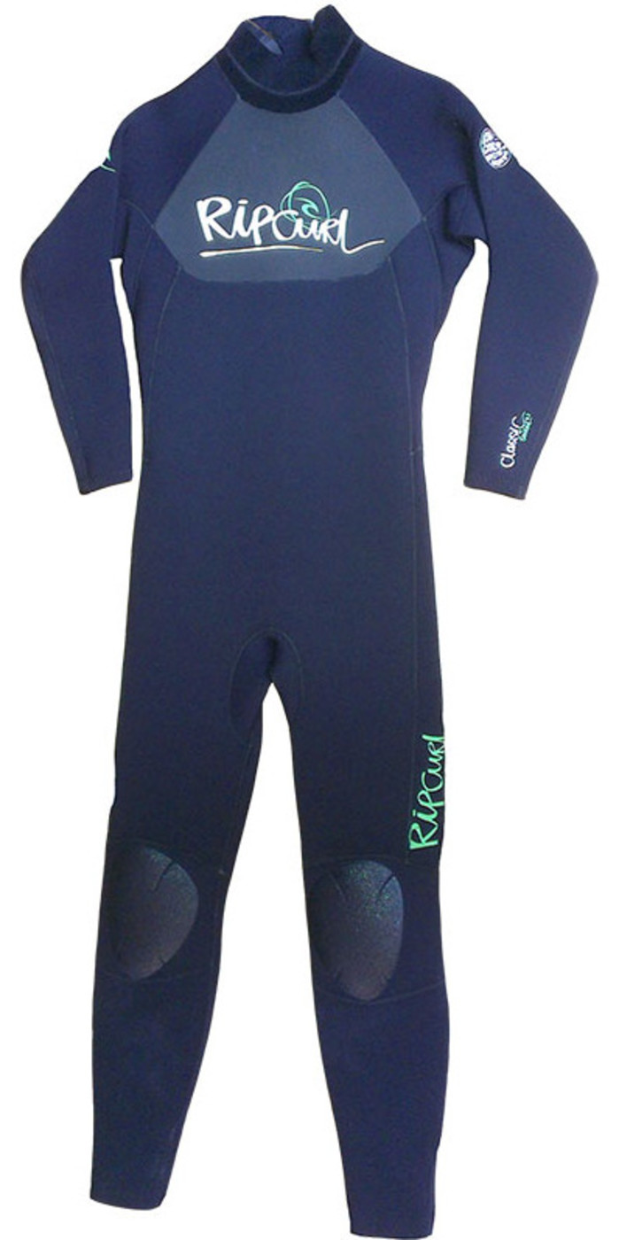 Rip Curl Classic Fashion 4/3mm Junior Steamer Wetsuit BLACK/Green Logo