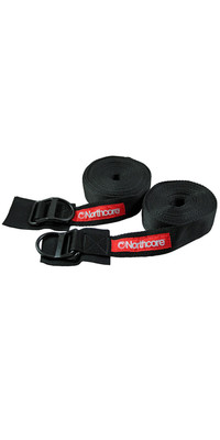 2024 Northcore D-Ring Roof Rack Straps / Tie Downs 5M NOCO22B - Black