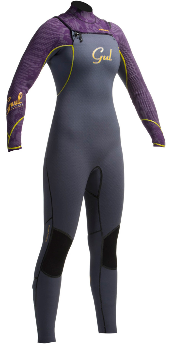Gul Ladies Viper 5/3mm Chest Zip Wetsuit Grey / Mulberry VR1223A6