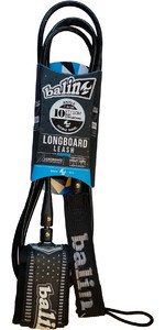 2021 Balin Longboard 7.4mm Double Swivel Leash Longboard - Black - 10ft