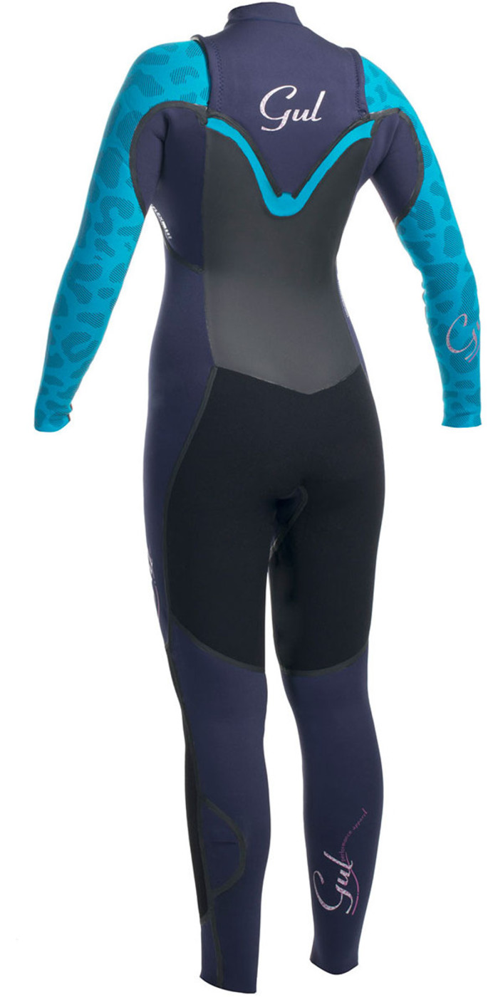 Gul Ladies Profile 3/2mm Chest Zip Wetsuit in Blue / Turquoise PR1233