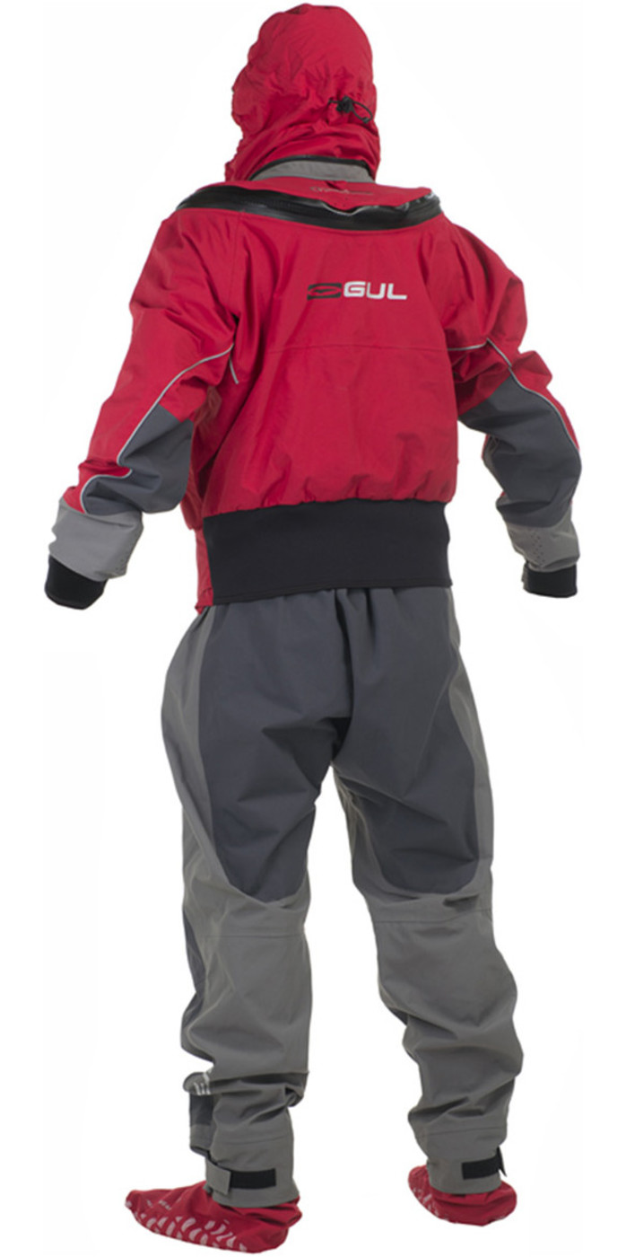 Gul Scapa Kayak Drysuit UZIP PeeZip Inc FLEECE Grey / Red GK0147