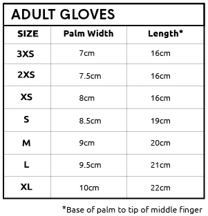 C-Skins Adult Gloves 23 0 Size Chart