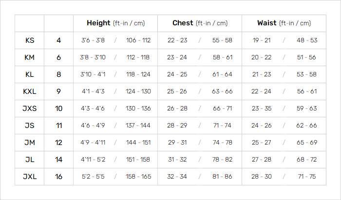 Mystic Junior Wetsuits 21 0 Size Chart