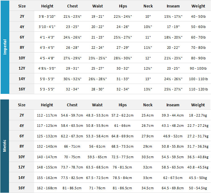 Roxy Junior Wetsuits 19 0 Size Chart
