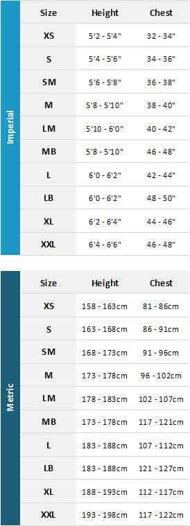 Typhoon Mens Drysuits 19 Mens Size Chart
