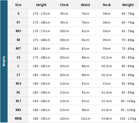 Peak Mens Wetsuits 22 0 Size Chart