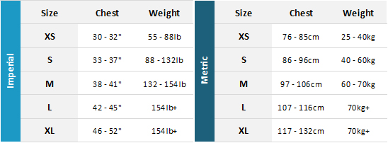 Spinlock Wing/ Foil PFD 22 0 Size Chart
